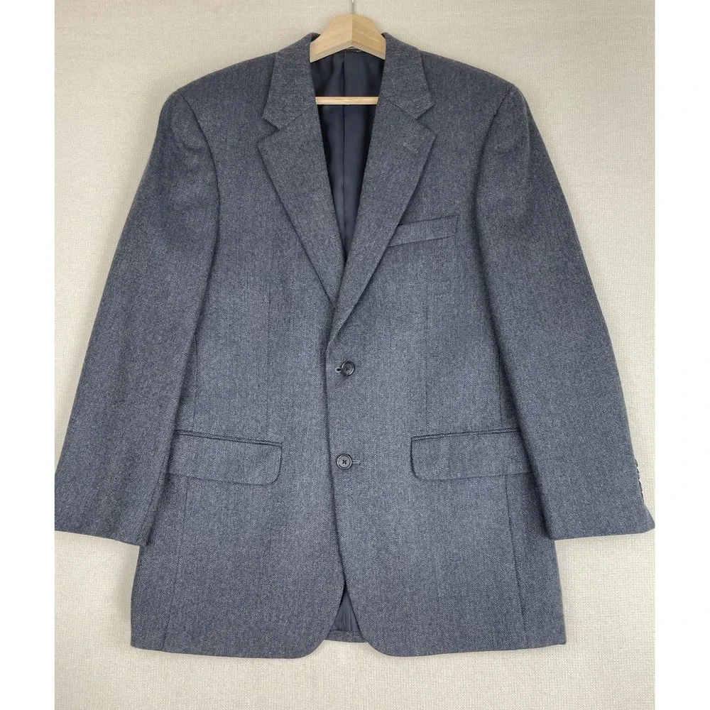 Club Room By Charter Club Wool Cashmere Blazer Blue Size R38 Single‎ Vented